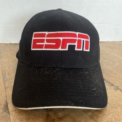 ESPN Hat Black Hat Adjustable Adult Size L/XL Black ESPN Hat Baseball Cap - Picture 2 of 12