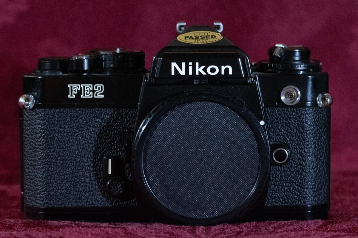 Nikon FE2 35mm SLR Film Camera body, Black, Titanium Shutter, Excellent