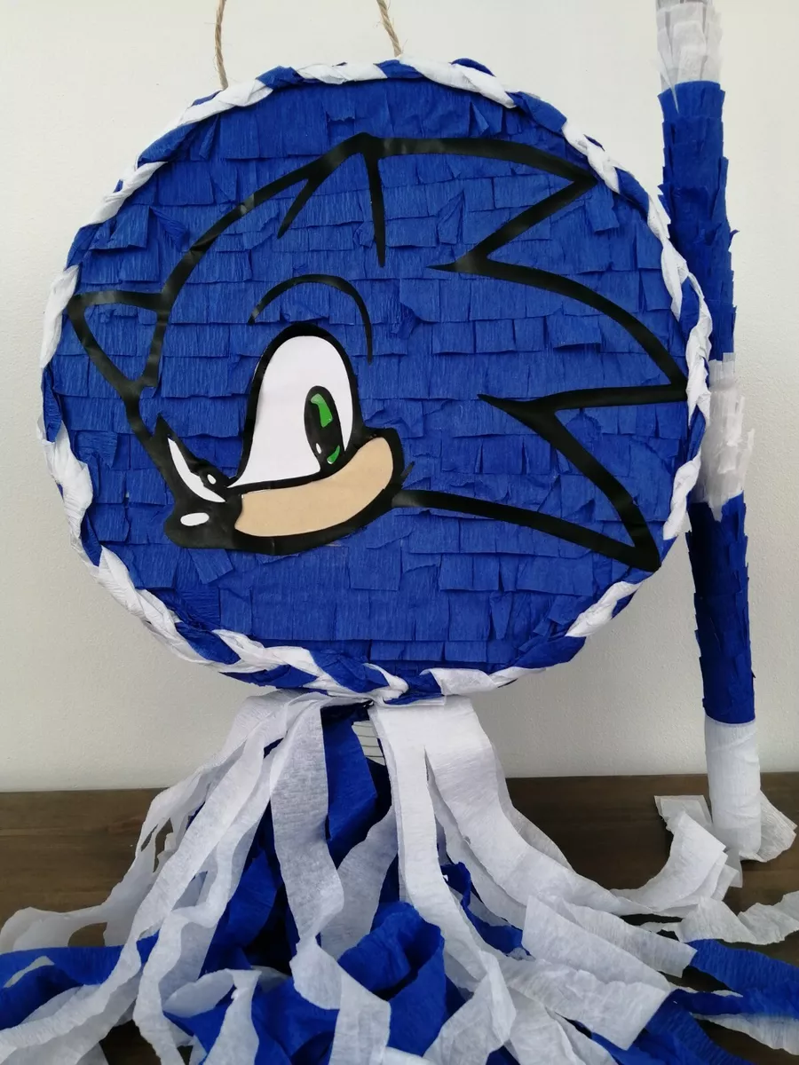 Sonic inspired pinata and stick pop smash birthday party boy game gamer  video fu