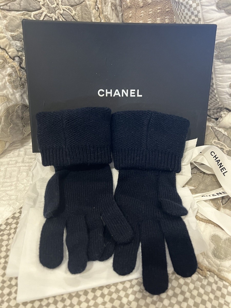 CHANEL リボングローブ　サイズ71/2 ネイビー Brand New Chanel Blue Gloves | eBay