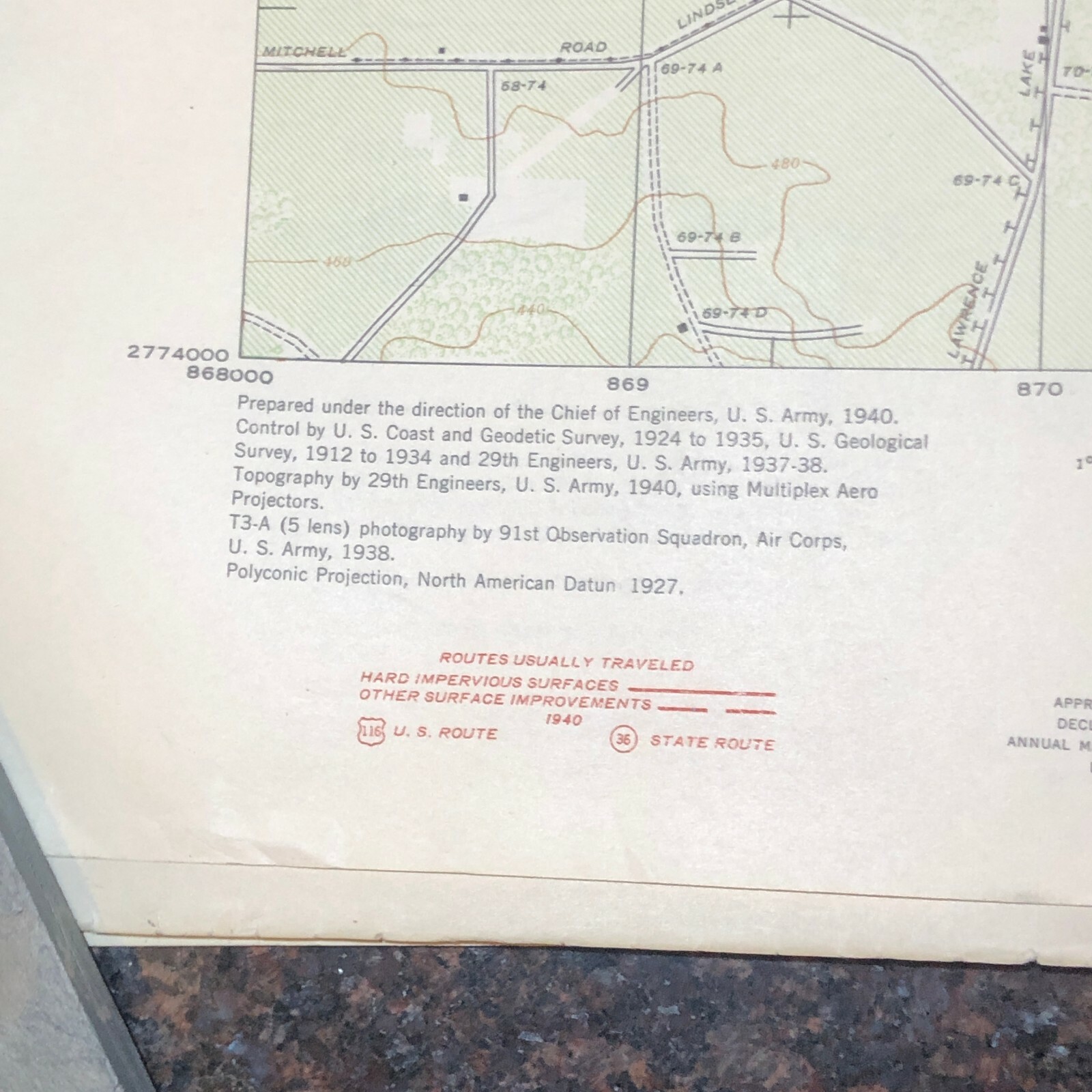 Antique Military Map War Dept Nisqually River 1940 Zone G Ft Lewis Wa