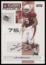 2007 Playoff NFL Playoffs #135 Levi Brown Signatures Red #/100