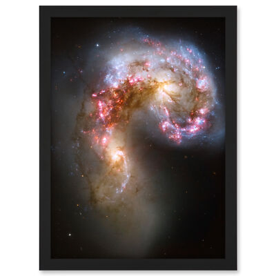 Hubble Weltraumteleskop Antennen Galaxien NGC 4038-4039 gerahmter Wandbilddruck A3
