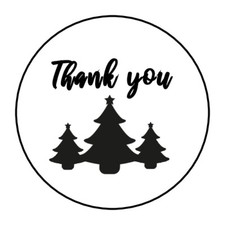 Holiday, Christmas Thank you stickers, labels, tags, envelope seals, tree