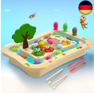BESUCHE DEN UPING- Uping Holzspielzeug AngelSpiel ab 3 Jahre, 2 in 1 Montessori Kinder Holz