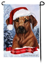Rhodesian Ridgeback Dear Santa, Define Naughty Garden Flag