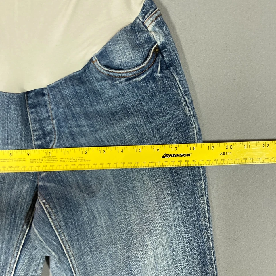 Vintage 90s Y2K Women's Maternity High Rise Flare Jeans Size M Petite PM Stretch - Image 3 of 4
