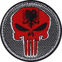 Biker Patches AufnäHer Albanien Biker Punisher Patch Zum AufbüGeln 75X75Mm