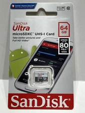 SanDisk Ultra 64GB Micro SDXC UHS-1 80 MB/s Memory Card Ships from Salisbury, MD