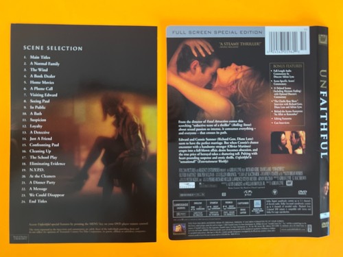 Unfaithful (New DVD Disc & COVER ART ONLY NO CASE NO TRACKING) Free Shipping - Picture 2 of 2