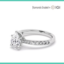IGI 3.41 CT E VS2 Pear Cut Lab Grown Diamond Engagement Ring Platinum 900