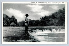 Vintage Postcard Mammoth Spring AR Fishing on Beautiful Spring River S12