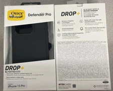 OtterBox Defender Pro Series Case and Holster For iPhone 15 Pro Black Open Box