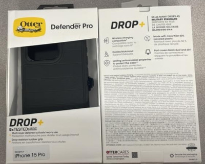 OtterBox Defender Pro Series Case and Holster For iPhone 15 Pro Black New