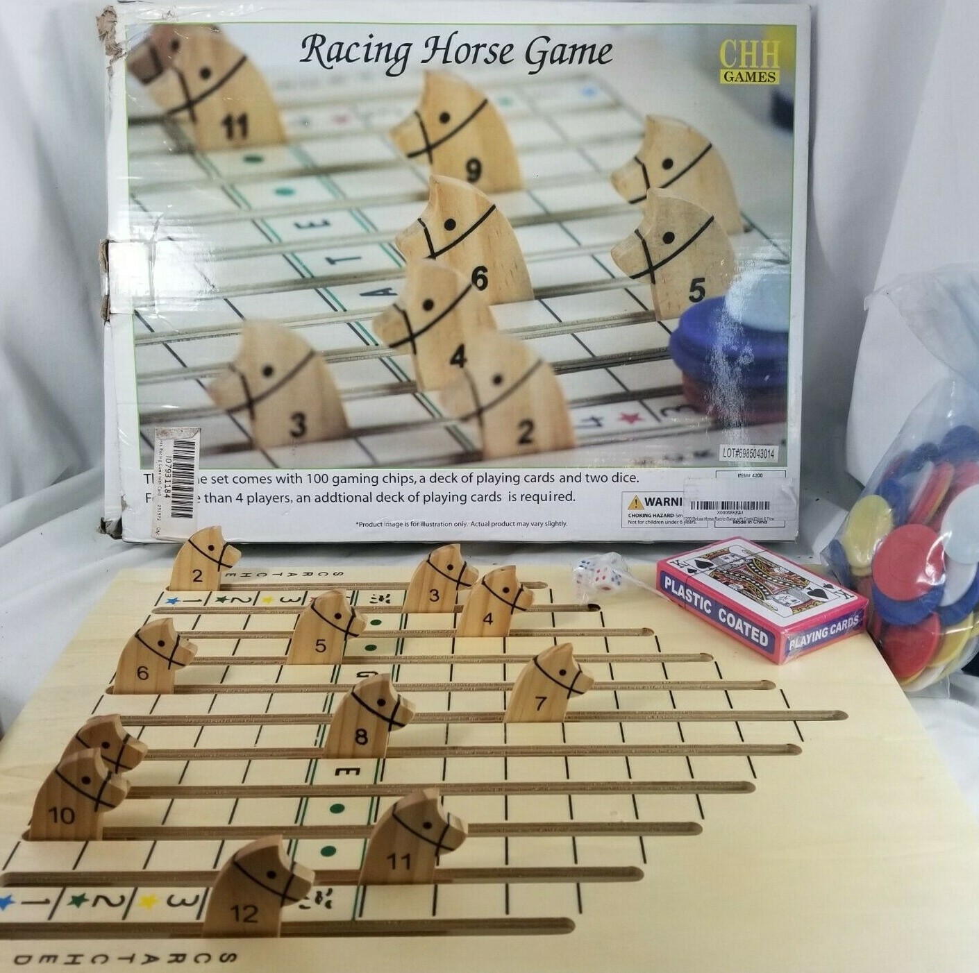 The Racing Horse Board Game CHH Games 12 Racehorses Dice Playing Cards &  Chips | eBay