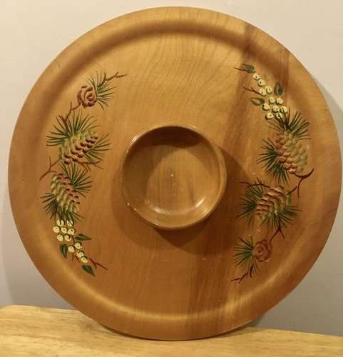 Vintage Echtholz Croftery Dip Tablett Wurstwaren Brett Wayland, NY 16 Zoll