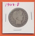 1908-D Barber Liberty Head Morgan Half Dollar 50c US Coin Denver Silver