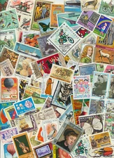 Flashy * Topical  * Colorful  (NO USA) Stamp Mix 100 Stamps Off Paper + Bonus