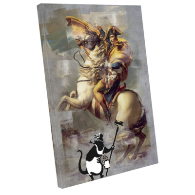 Tableau Banksy Napoleon Alps – Impression Toile Murale, Art Urbain, Neuve