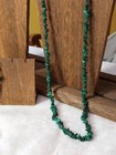 Vtg Malachite Southwestern Nugget Chip Strand Necklace+Earrings Sterling Feather — photo 6