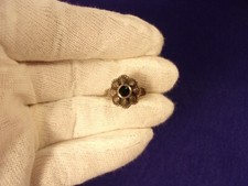 EXQUISITE LITTLE VTG LADIES GIRLS STERLING SILVER  BLACK ONYX RING, SIZE 6.25