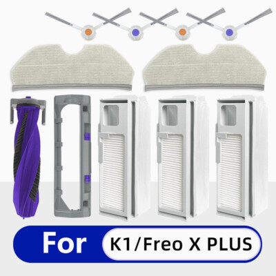 For NARWAL K1 Freo X Plus Main Brush/Side Brush/Integrated Dust Bag/Cover Plate
