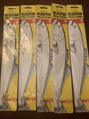 5 Packs Of 6=30 Jeros 708-12-8 Bluefish Snelled Mustad Fishing Hooks Size 8 12 