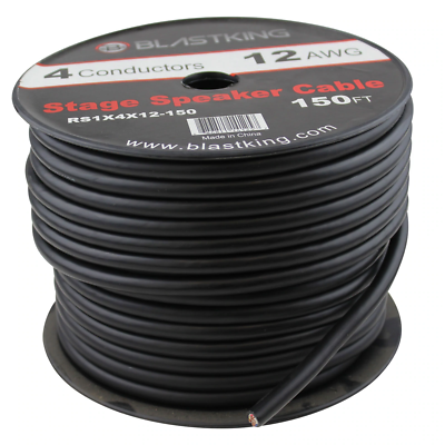 #ad Blastking RS1X4X12 150 12 AWG 4 Conductor Speaker Cable 150 Ft $122.99