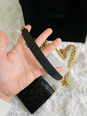 ★ 関税/送料込 ★ Chanel ★ Boy Chanel Flap Card Holder Classic card holder - Lambskin & gold-tone metal, black