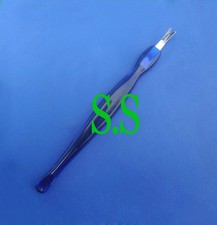 Cuticle Nail Art V Shape 11cm Blue Plastic Handle Trimmer Remover Pusher B-720