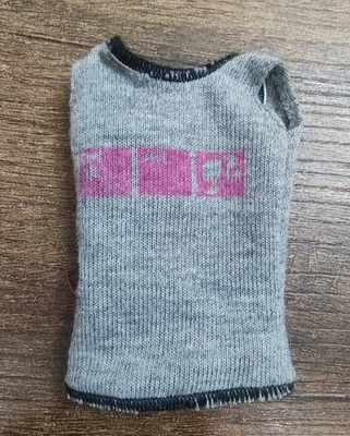 Mattel Barbie Sleveless Tank Top Gray Pink Ctrl Alt Barbie Keyboard Keys Z33