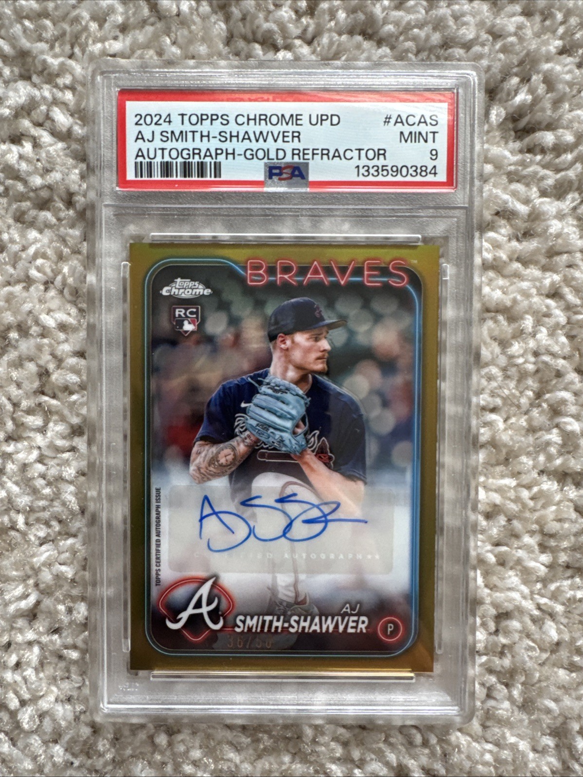 2024 Topps Chrome Update Series - Autographs AJ Smith-Shawver #AC-AS Gold /50