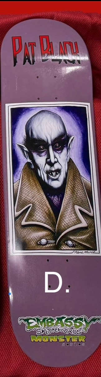 EMBASSY SKATEBOARD DECK Ken Fillion, Pat Black, Mark & Berry Abrook, Monster