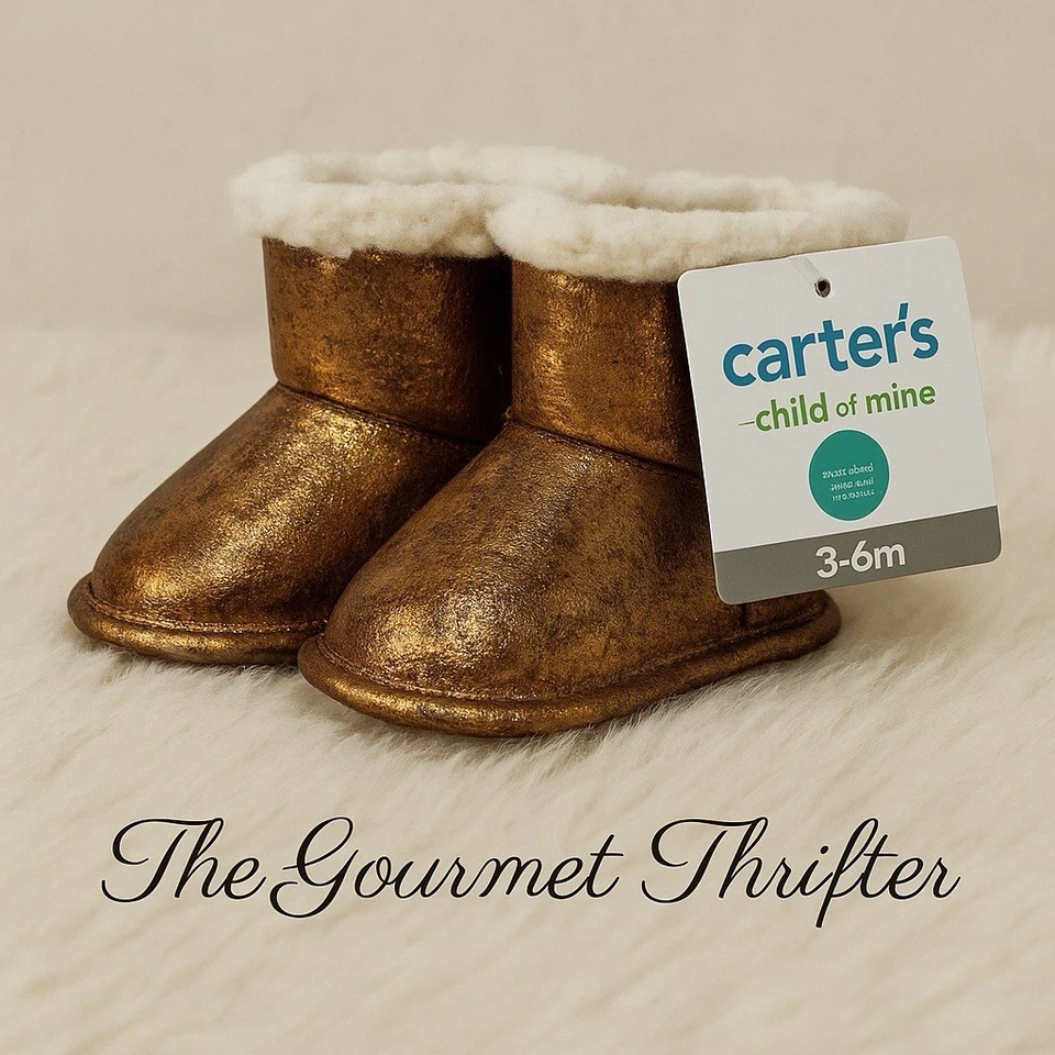 Carter Child of Mine отделка золотой фольгой ручной работы • Boutique baby glam новый с Ярлыками 3–6 М - Изображение 2 из 4