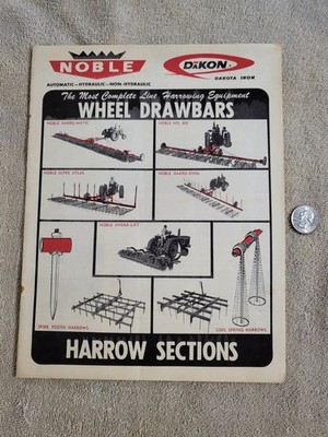NOBLE DAKON Harrow BROCHURE 1968? John Deere IH Sioux Falls, SD. Dakota Iron