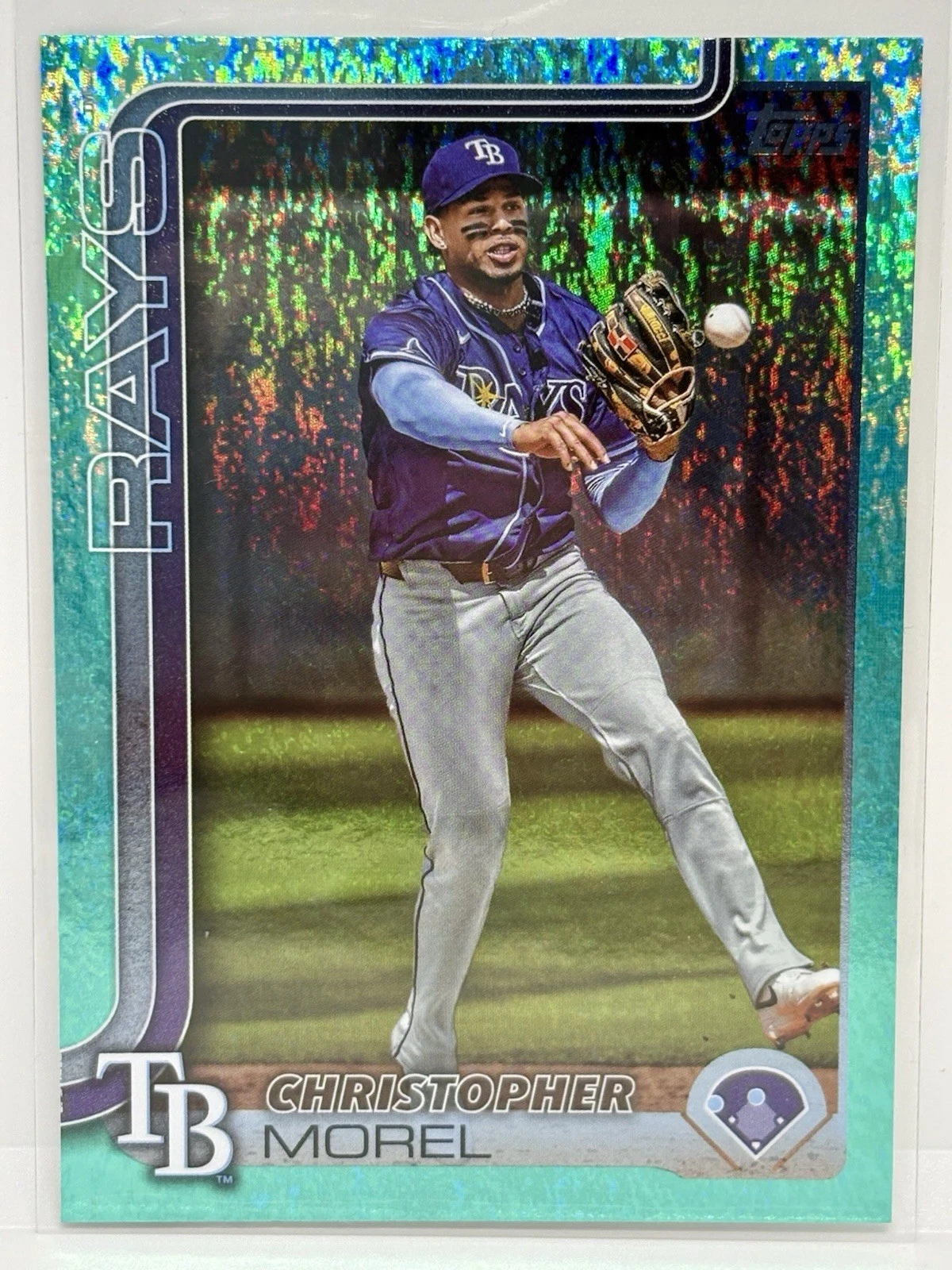 2025 Topps Series 1 Christopher Morel Aqua Holo Foil #236 Tampa Bay Rays