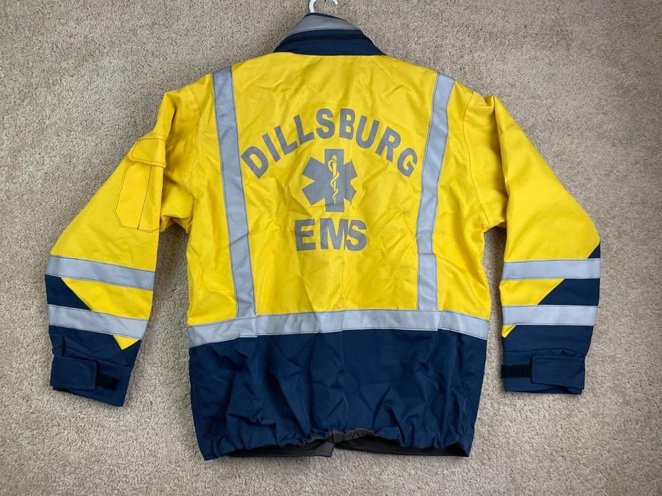 American Career Apparel The Responder Jacket Mens Large Full Zip Black Yellow - Image 2 of 4