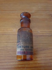 Flacon ancien de pharmacie teinture d'iode 3x10 cm