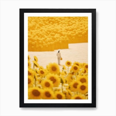 Sonnenblumenfeld 4 Kunstdruck gerahmt Wandbild Poster Leinwanddruck Bild