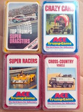 4 CONJUNTOS Top Trumps/Ace Trumps Cartas CrazyCars/SuperDragsters/XCountry/SuperRacers