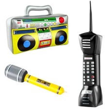 ONLYFU Inflatable Radio Boom Box Microphone 90s Mobile Phone Props 80s Party ...