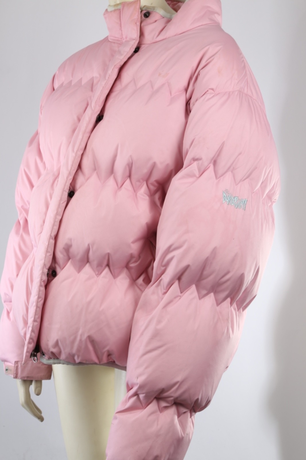 Bombshell Pink Down Puffer Winter Jacket Quilted … - image 12