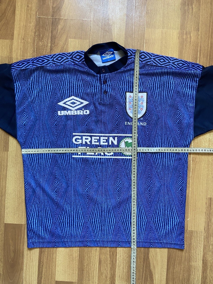 ENGLAND 1996 TRAINING SHIRT JERSEY UMBRO GREEN FLAG sz XL MEN BLUE
