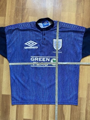 ENGLAND 1996 TRAINING SHIRT JERSEY UMBRO GREEN FLAG sz XL MEN BLUE