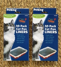 2x Pet King 10pk Cat Pan Liners Fits Standard Sz Cat Pans Tough Disposable PK502