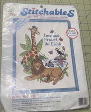 New Dimensions Stitchables Protect the Earth Counted Cross Stitch Kit Frame NIDP