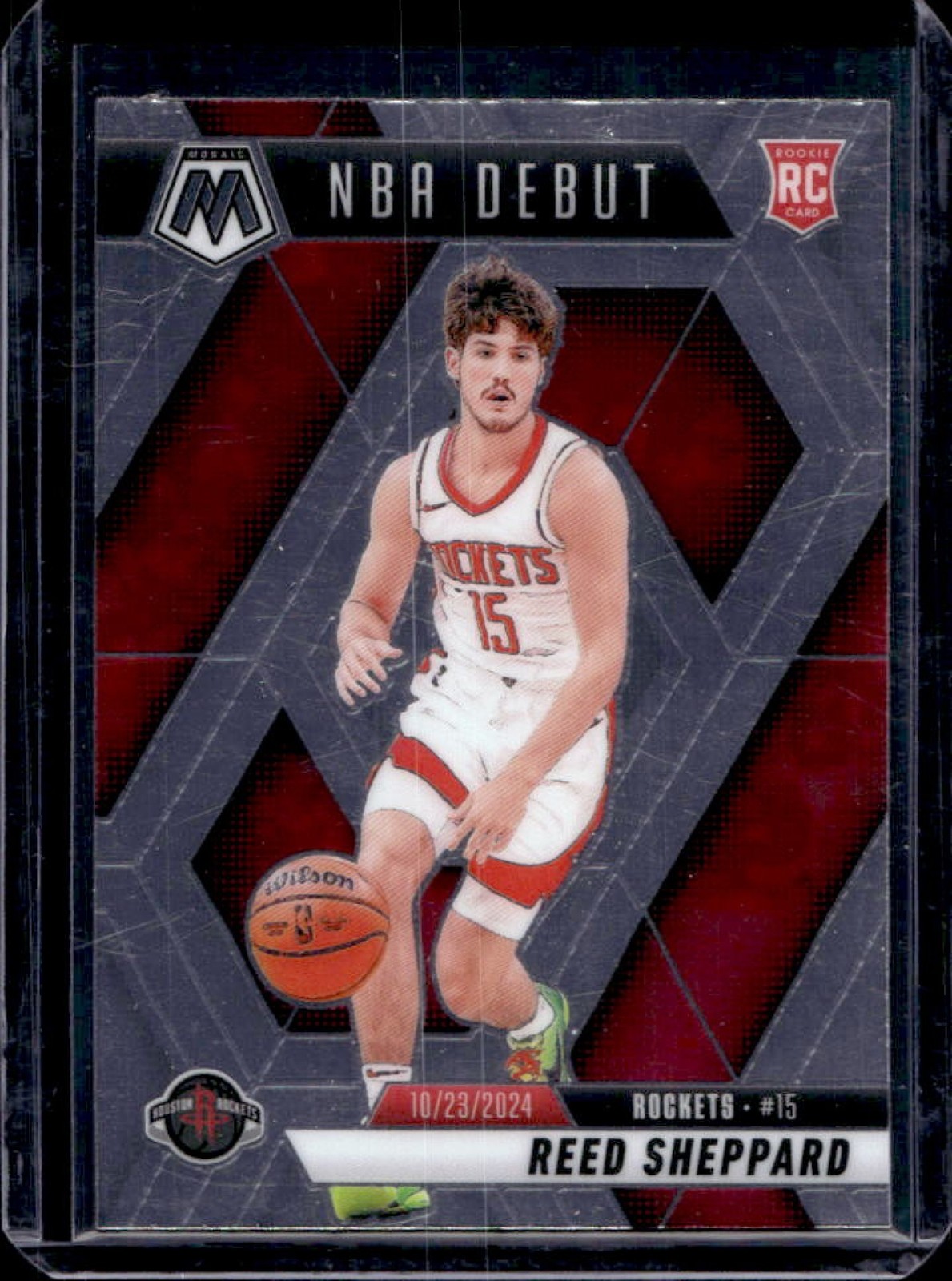 2024-25 Mosaic Reed Sheppard RC Rookie NBA Debut #252 Rockets