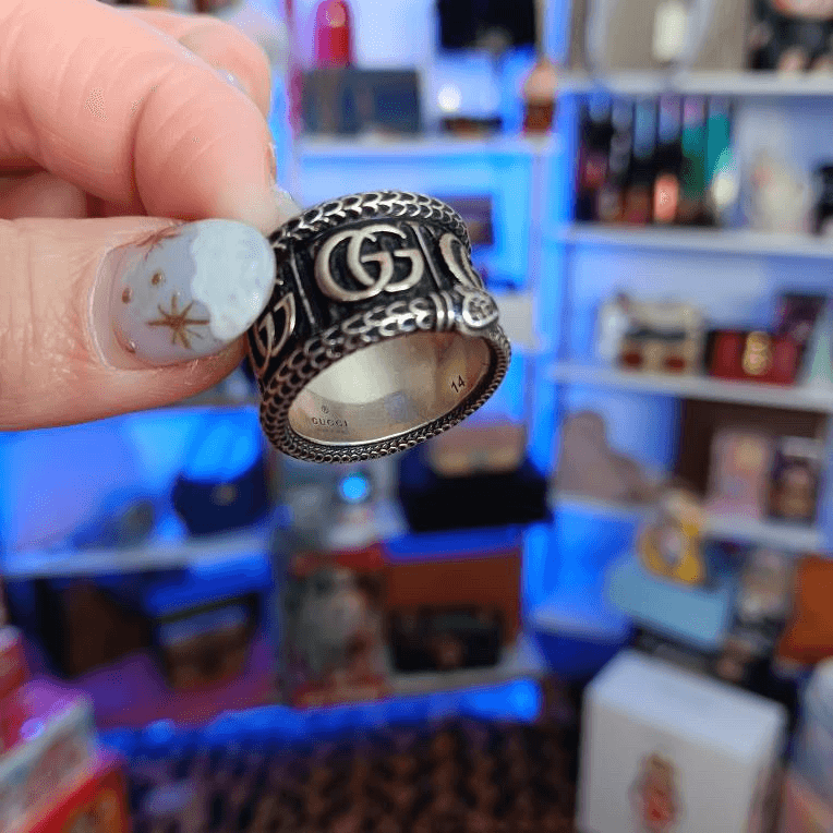 Gucci 925 Silver GG Marmont Snake Ring Size 14 US 6.5-7 | eBay