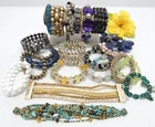 VINTAGE TO NOW FASHION/COSTUME JEWELRY BRACELET LOT, ASSORTED TYPES & MATERIALS