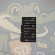 LOT of 3 SONY MemoryStickPRODuo - 512MB - MagicGate - Untested - GC439
